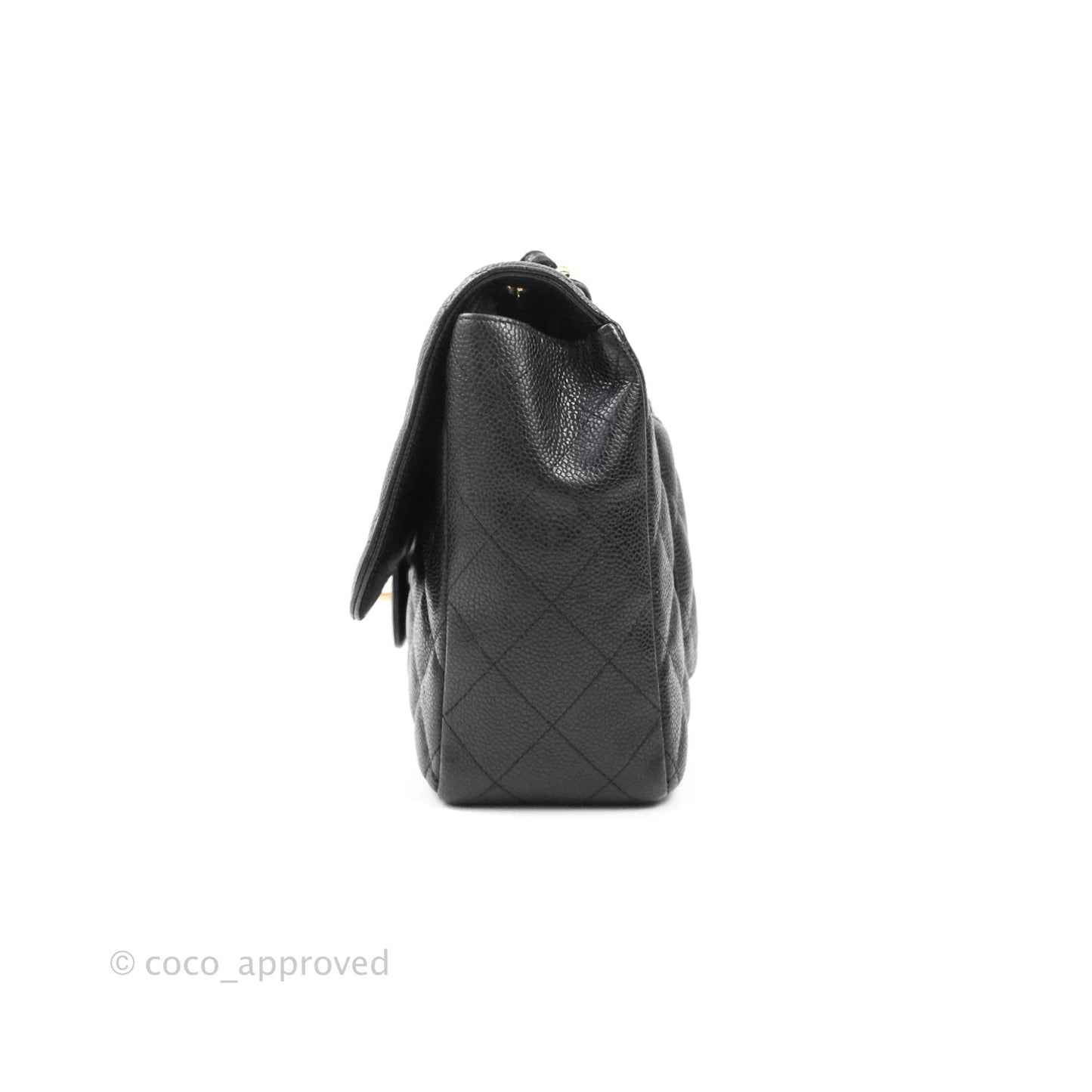 Chanel Classic Jumbo Single Flap Black Caviar 24K Gold Hardware⁣⁣