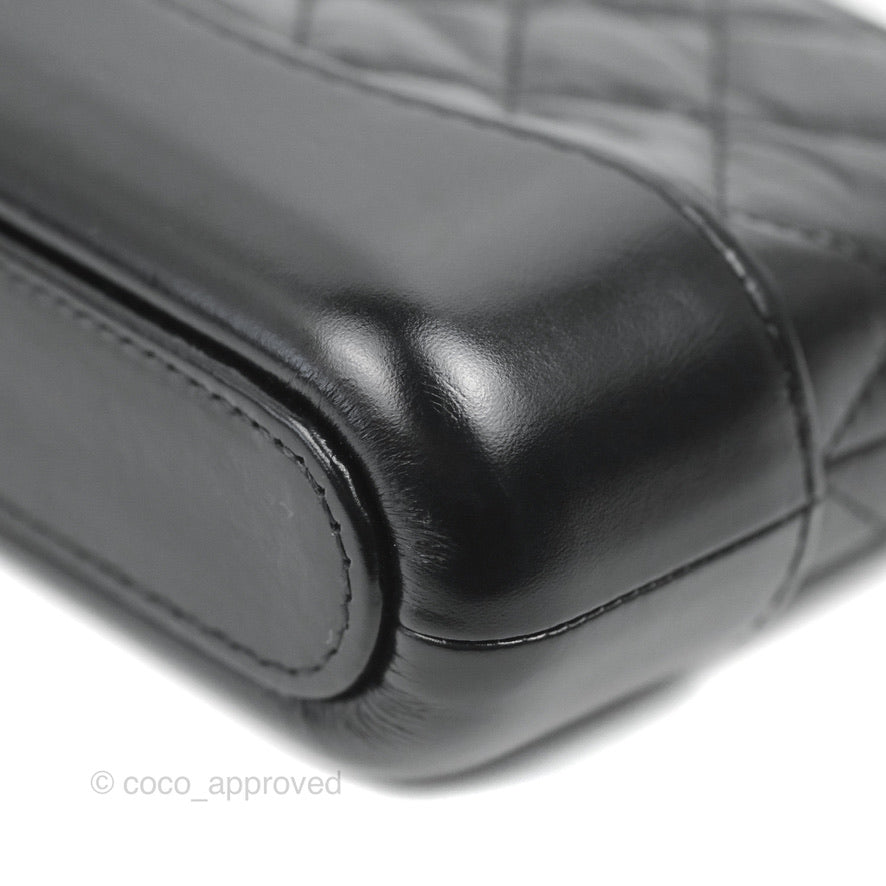 Chanel Gabrielle Clutch With Chain Aged Calfskin So Black