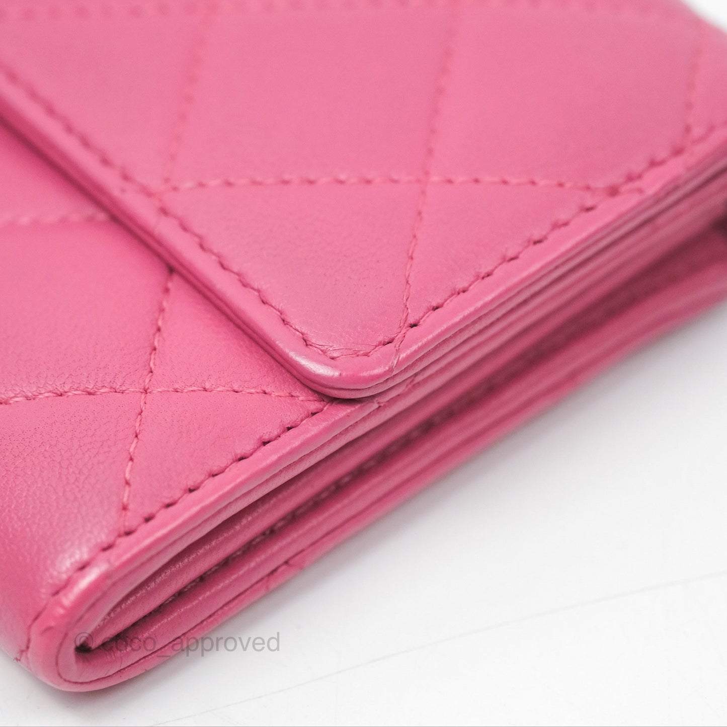 Chanel Classic Quilted Long Wallet Pink Lambskin Gold Hardware
