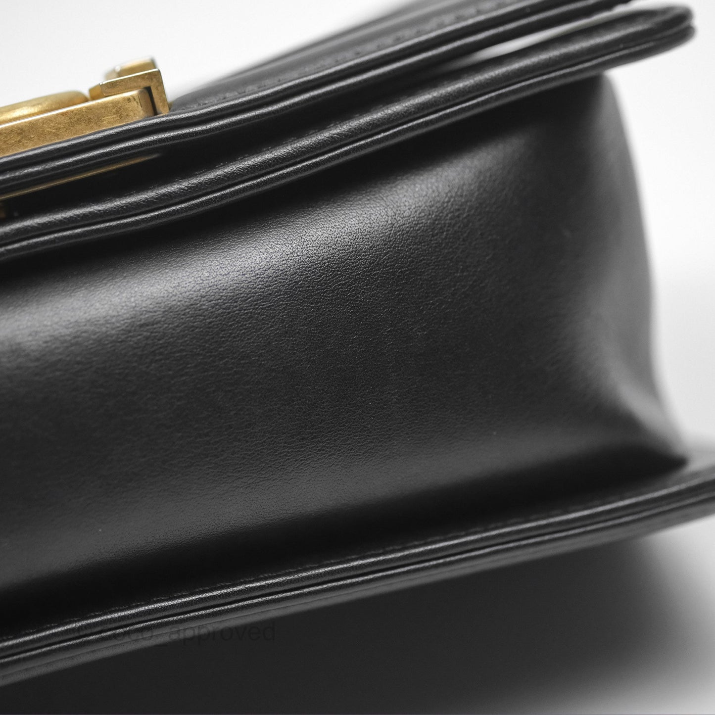 Chanel Small Boy Black Calfskin Aged Gold Hardware