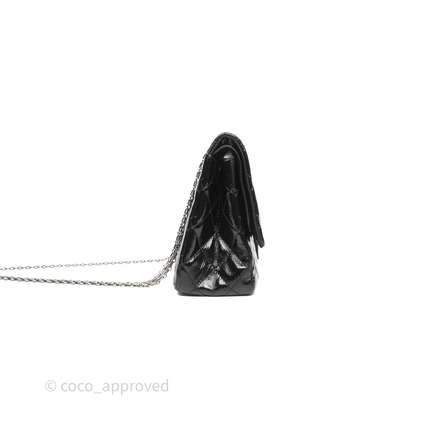 Chanel 2.55 Reissue Glazed Calfskin So Black 227 Silver Hardware
