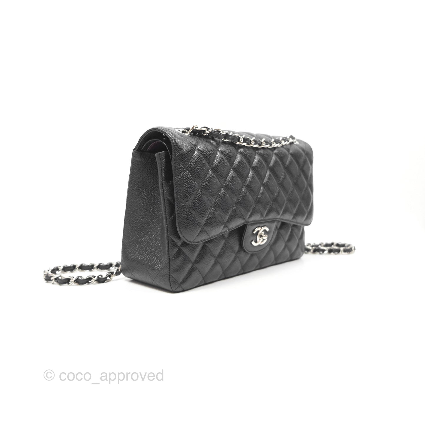 Chanel Jumbo Double Flap Black Caviar Silver Hardware⁣⁣