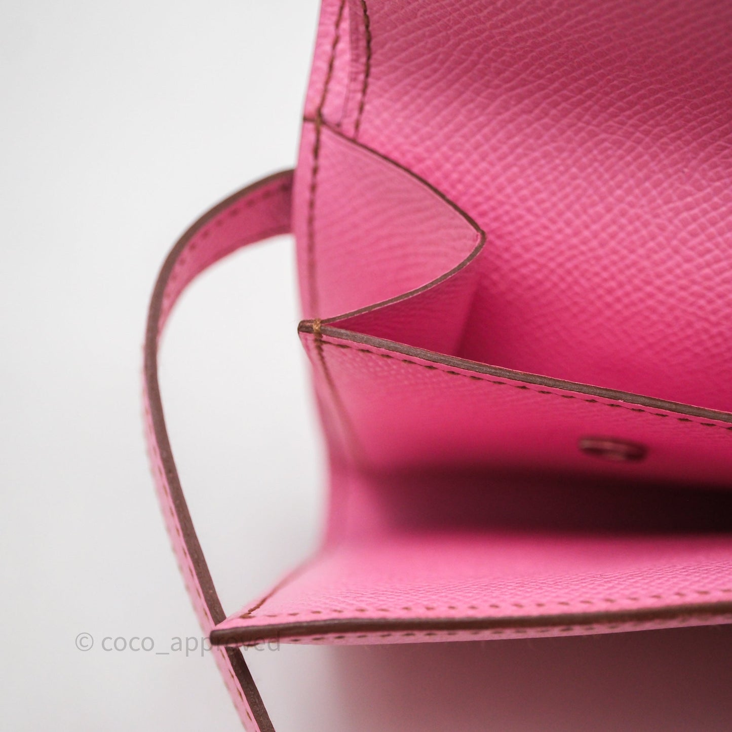 Hermès Kelly Wallet Bubblegum Epsom Palladium Hardware