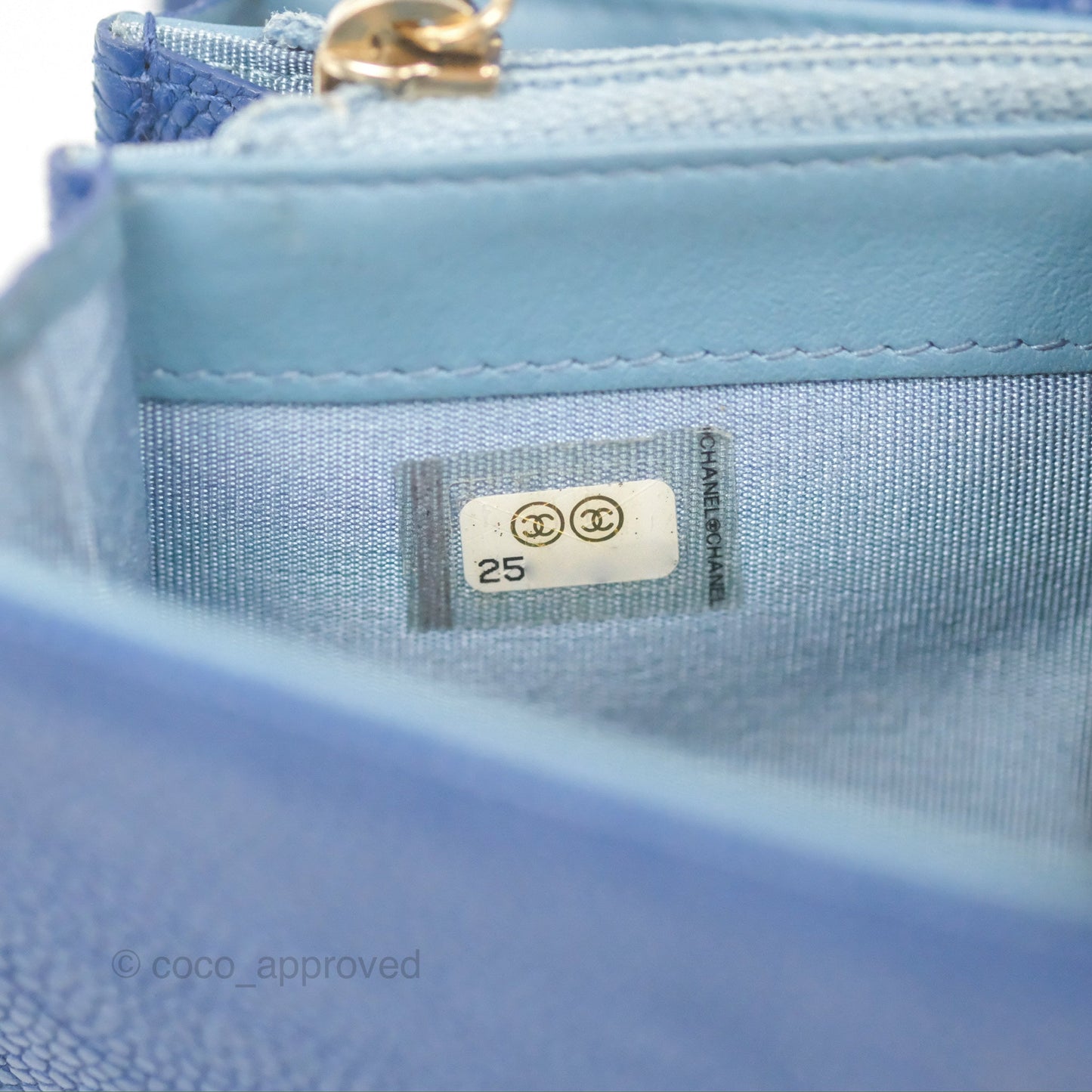Chanel Quilted Medium Flap Wallet Blue Caviar Gold Hardware