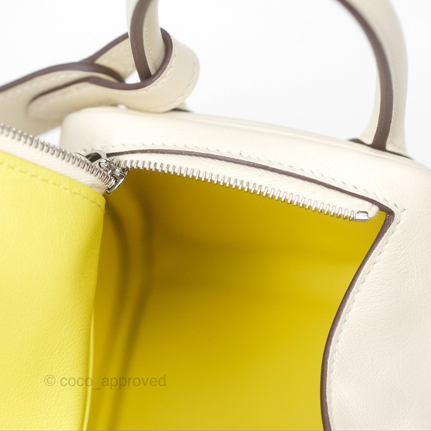 Hermès Mini Lindy 20 Nata I2/ Lime 9R Swift Palladium Hardware