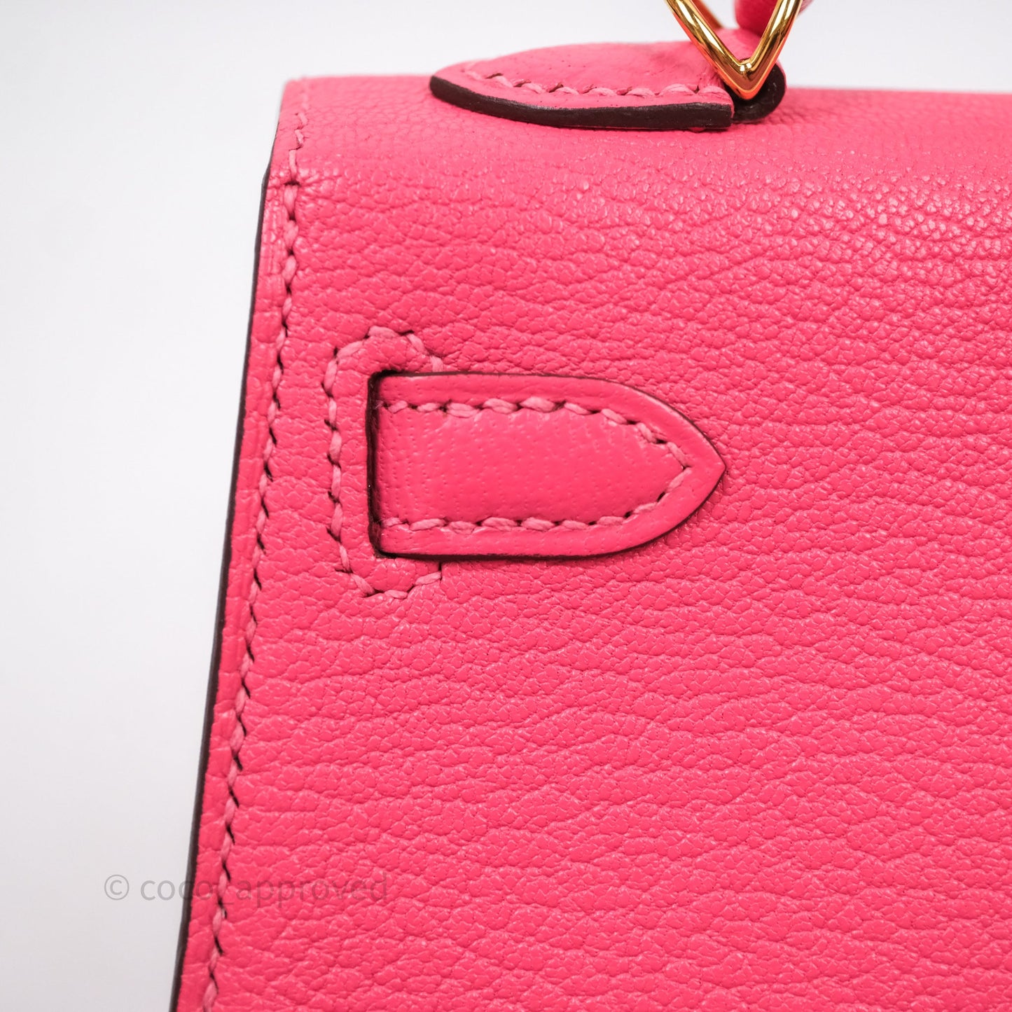 Hermes Mini Kelly II Chevre Mysore U5 Rose Lipstick Gold Hardware