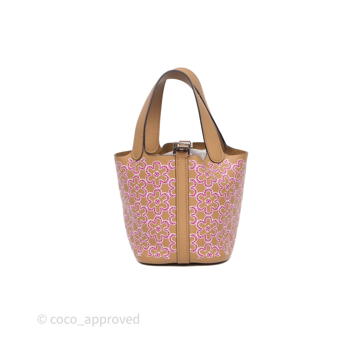 Hermès Micro Picotin 14 Lucky Daisy Chai 0M/Rose 5T Swift Palladium Hardware