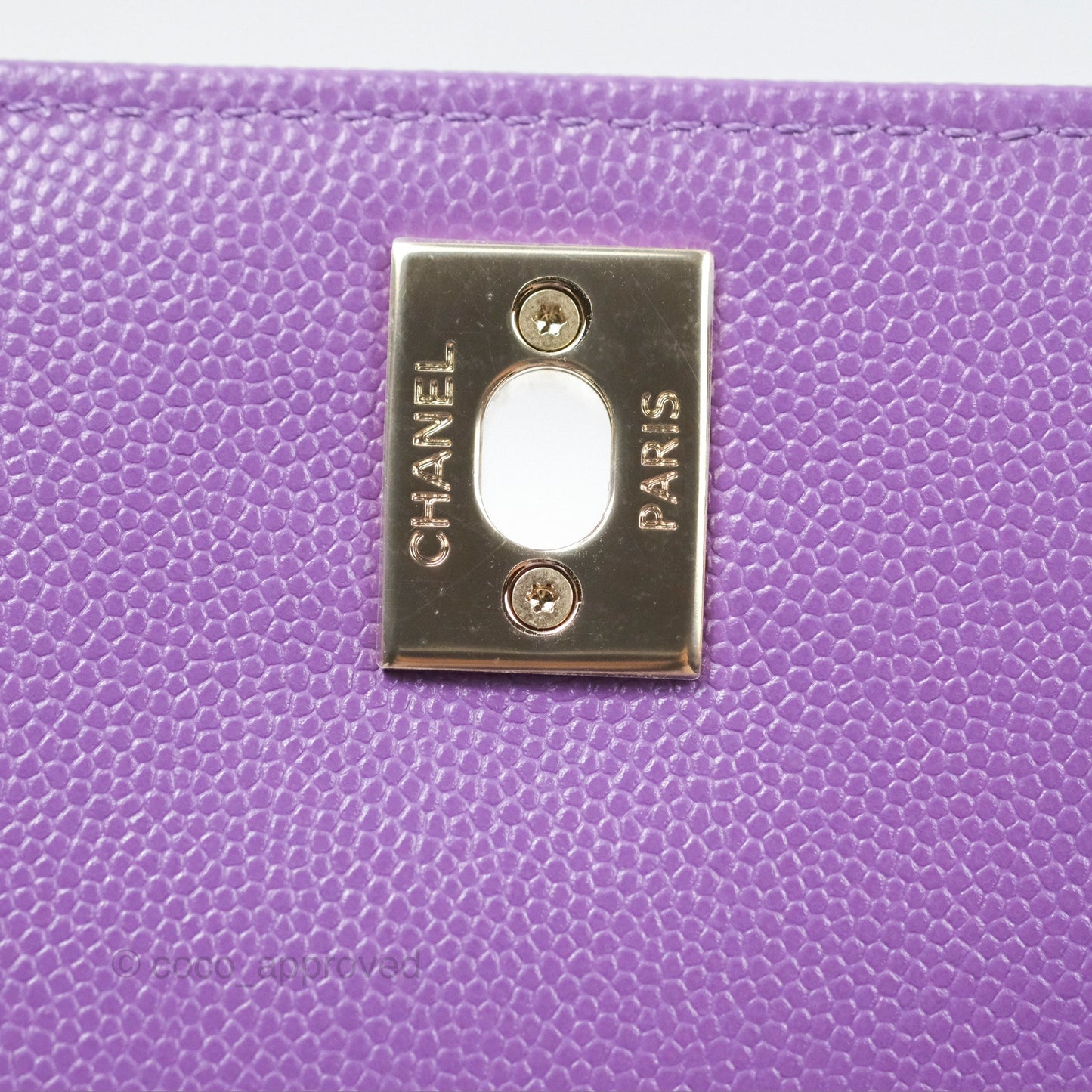 Chanel Mini Coco Handle Purple Caviar Gold Hardware
