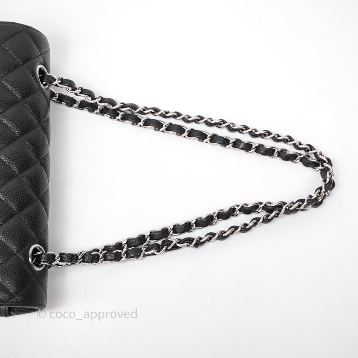 Chanel Small Classic Flap Quilted Black Caviar Silver Hardware