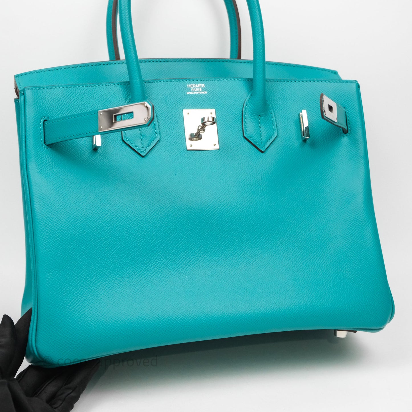 Hermès Birkin 30 Retourne Vert Verone U1 Epsom Palladium Hardware