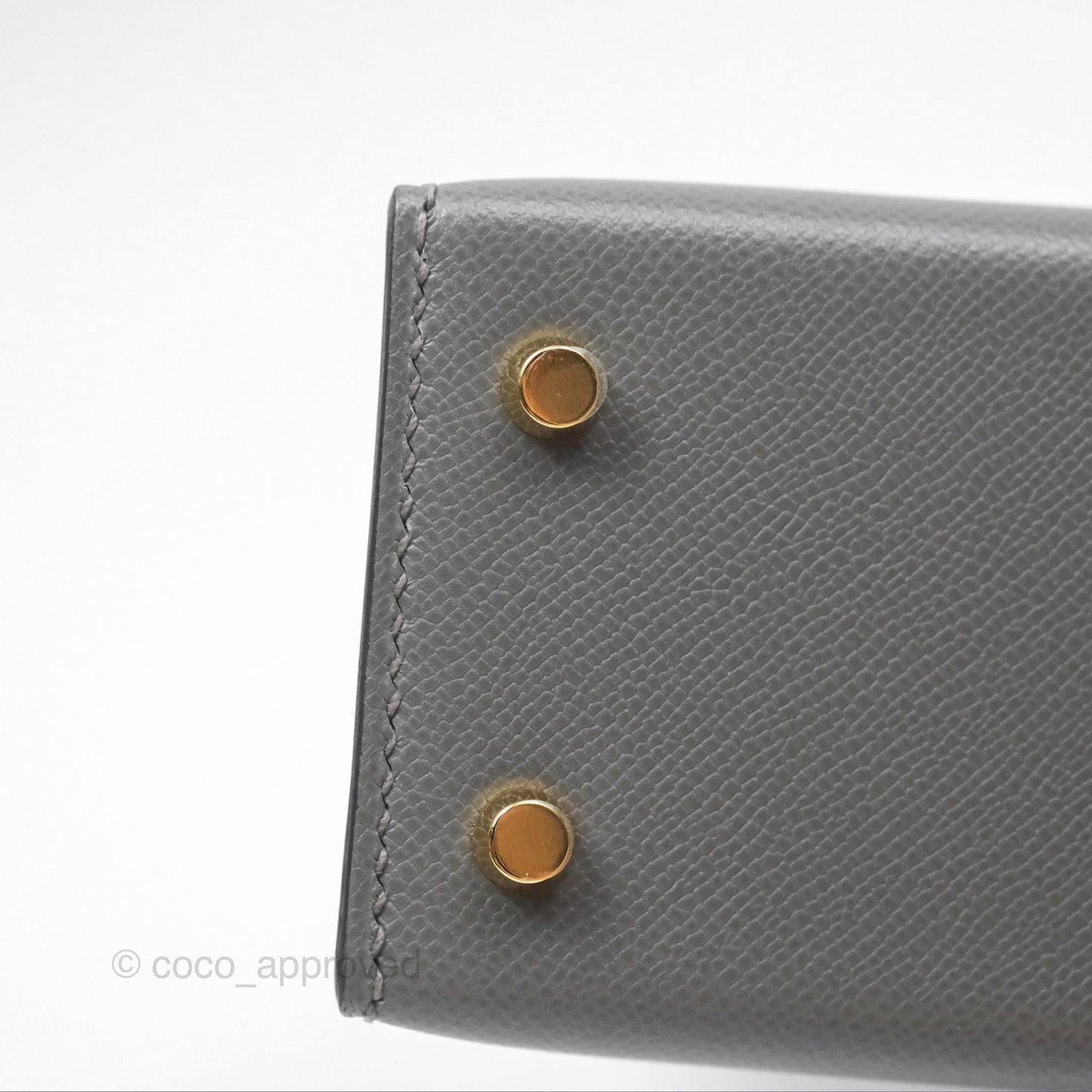 Hermès Mini Kelly II Gris Meyer 0L Madame Leather Gold Hardware