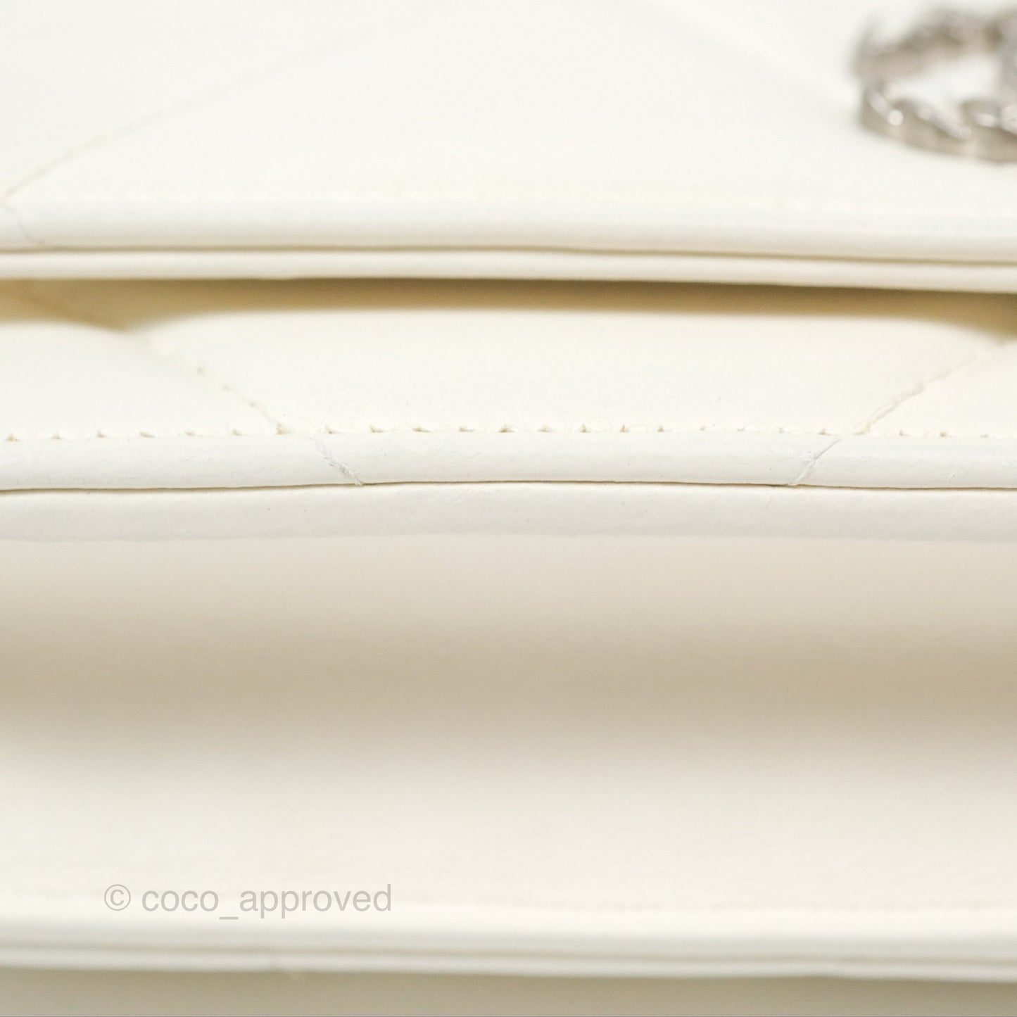 Chanel 19 Wallet on Chain WOC White Mixed Hardware