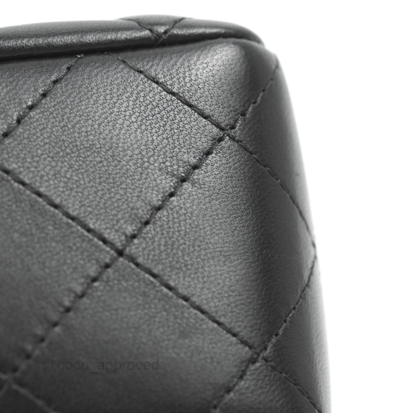 Chanel Quilted Mini Rectangular Flap Black Lambskin Silver Hardware