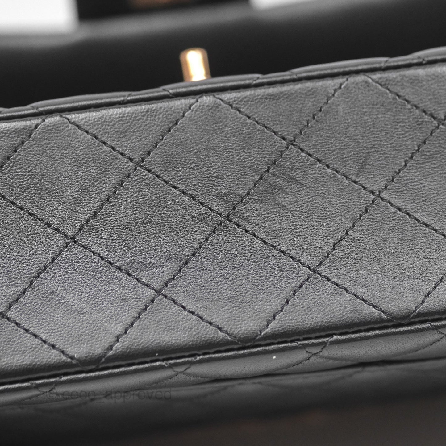 Chanel Classic M/L Medium Flap Quilted Black Lambskin Rose Gold Hardware