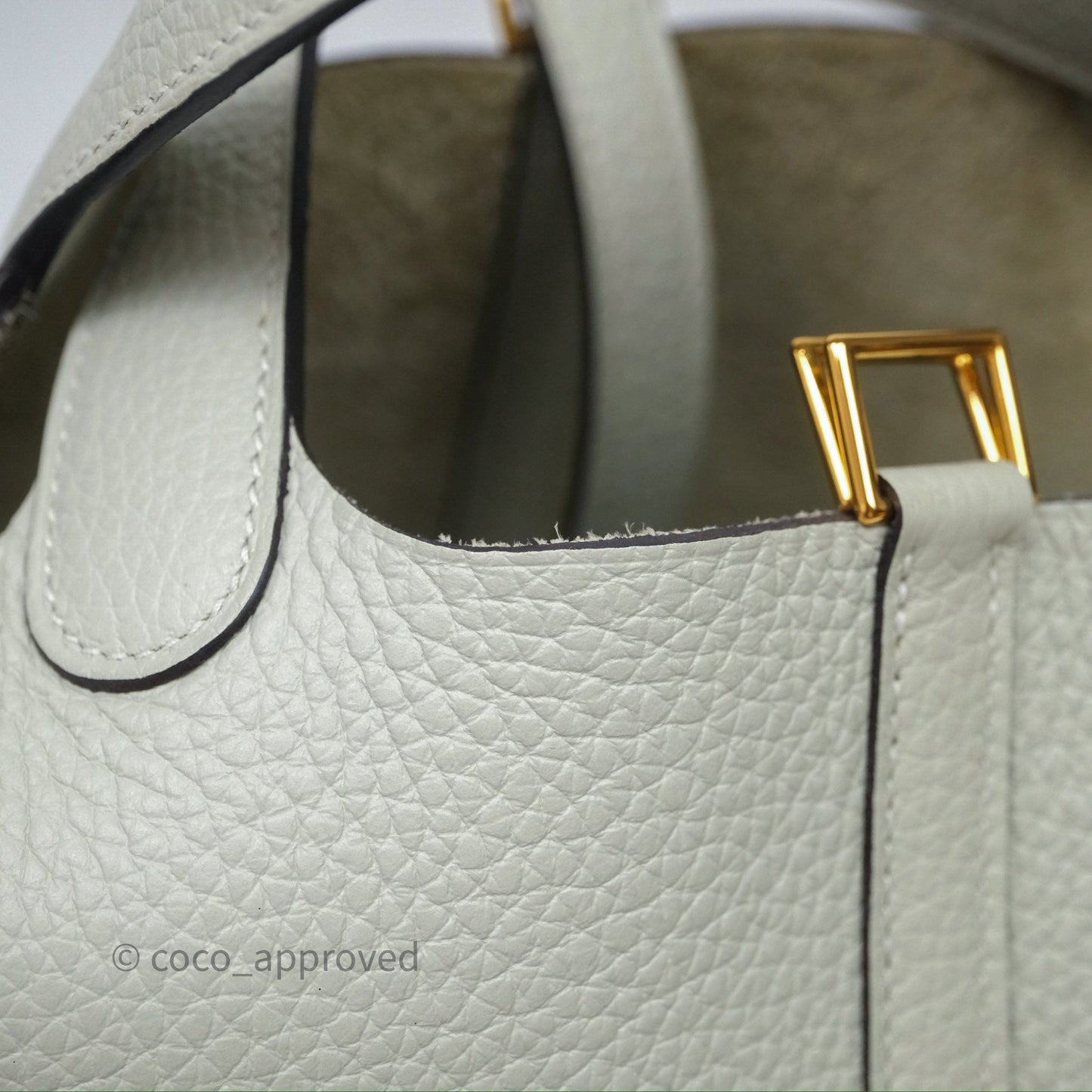 Hermès Picotin Lock 18 Gris Névé 0V Clemence Gold Hardware