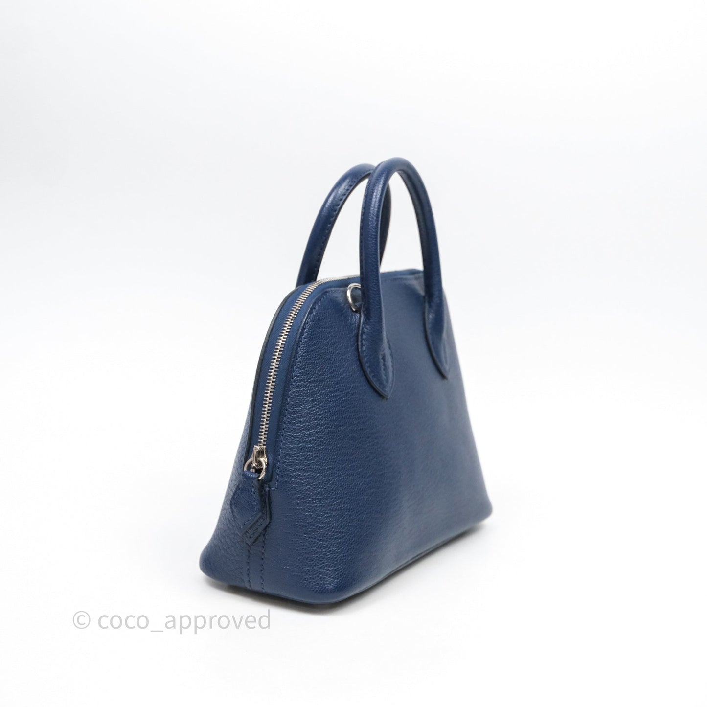 Hermès Bolide Mini 1923 Bleu Chèvre Mysore Palladium Hardware