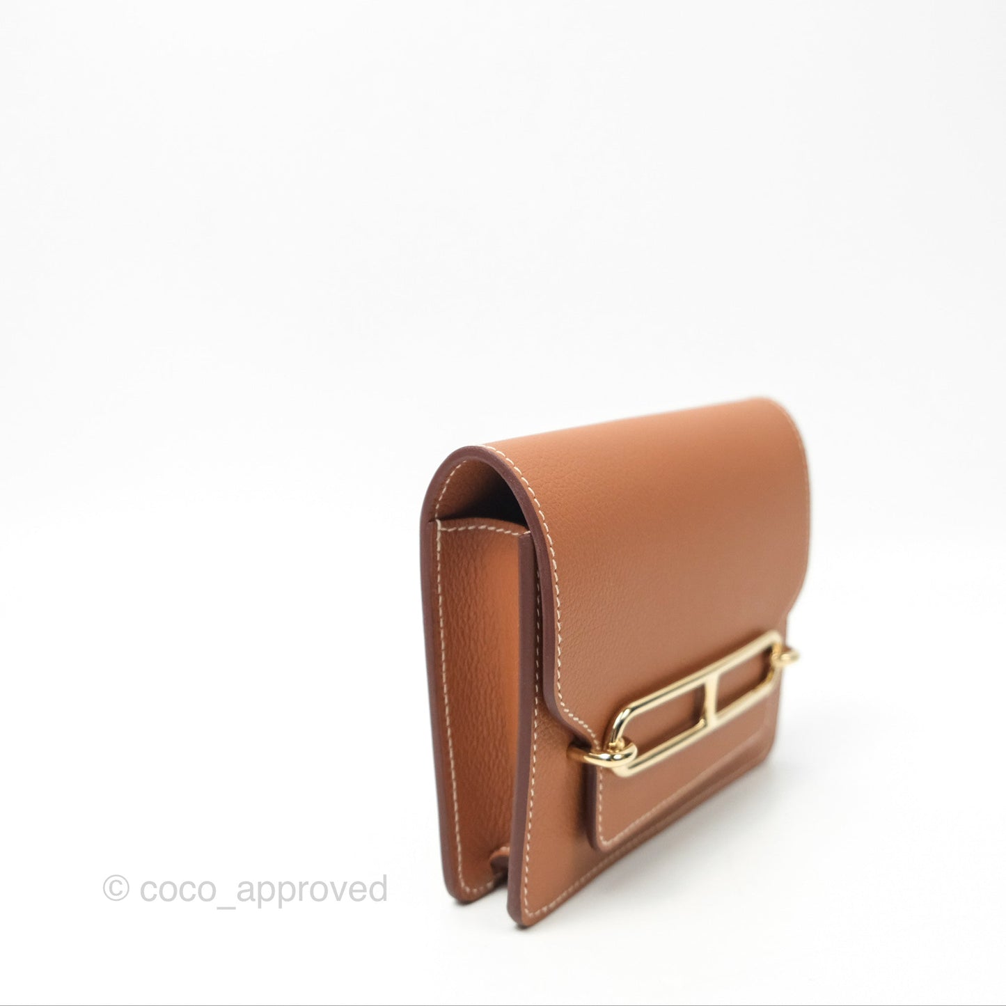 Hermès Roulis Slim Wallet Gold Evercolor Gold Hardware