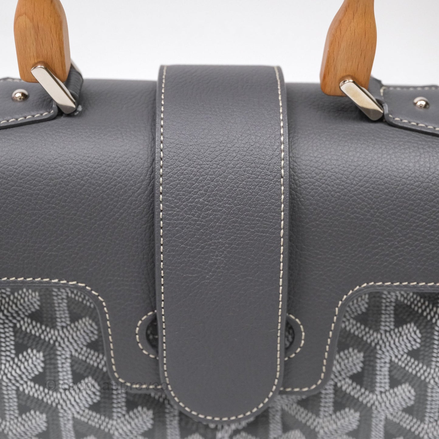 Goyard Saïgon Mini Bag Chevroches Calfskin Grey Silver Hardware