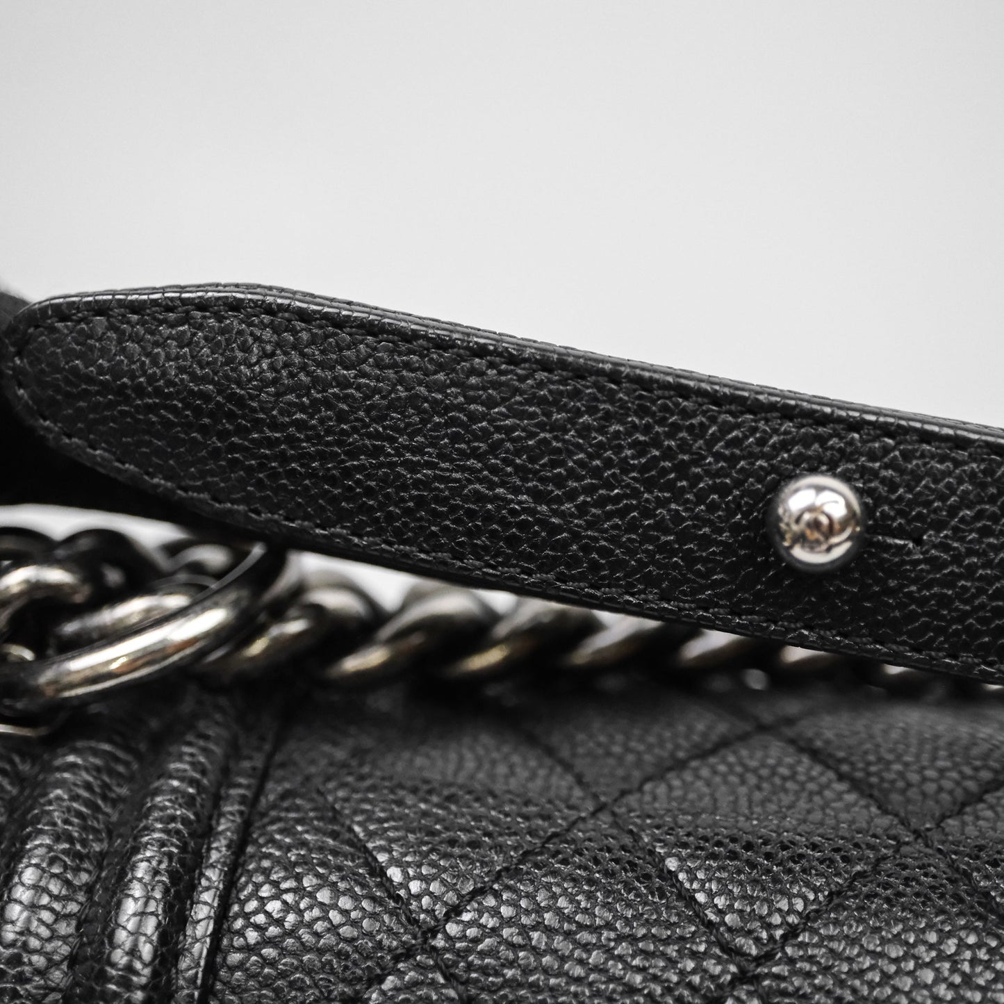 Chanel Quilted New Medium Boy Black Caviar Ruthenium Hardware