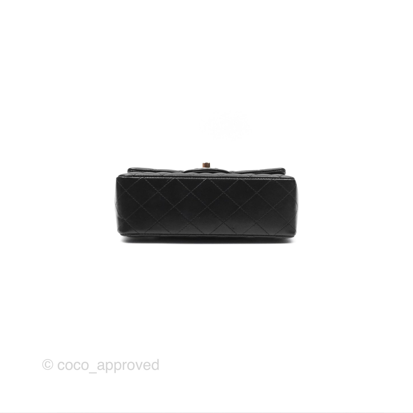 Chanel Quilted Mini Rectangular Flap Black Lambskin Gold Hardware