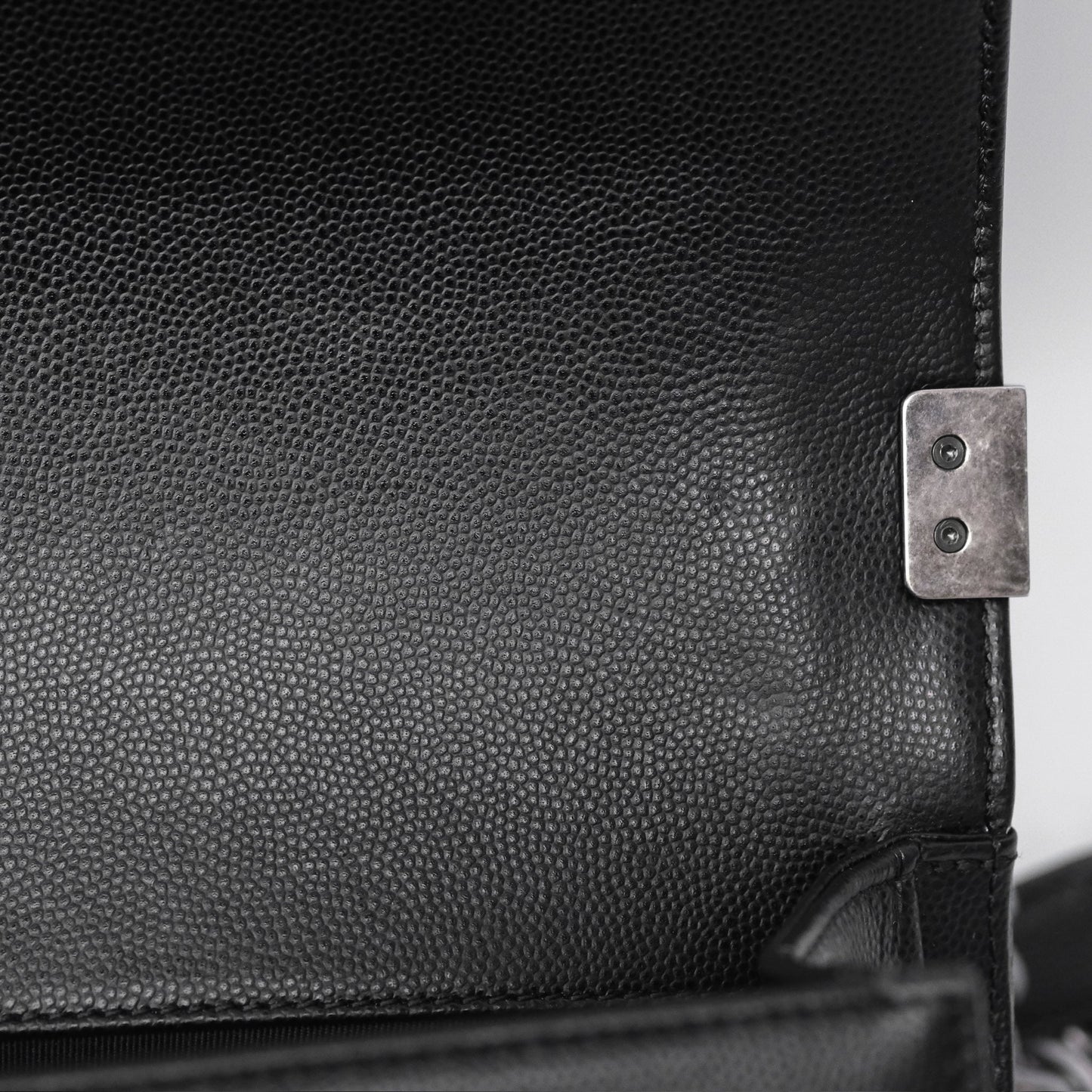 Chanel Medium Boy Quilted Black Caviar Ruthenium Hardware