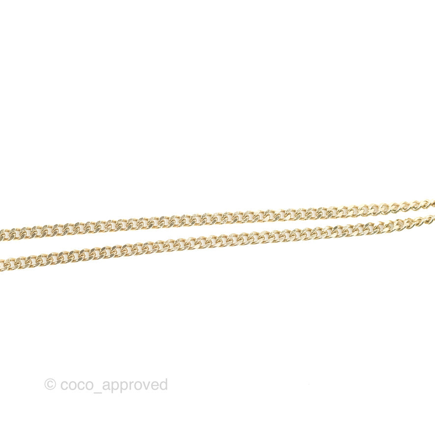 Chanel No5 Perfume Crystal Pendant Necklace Gold Tone 22S