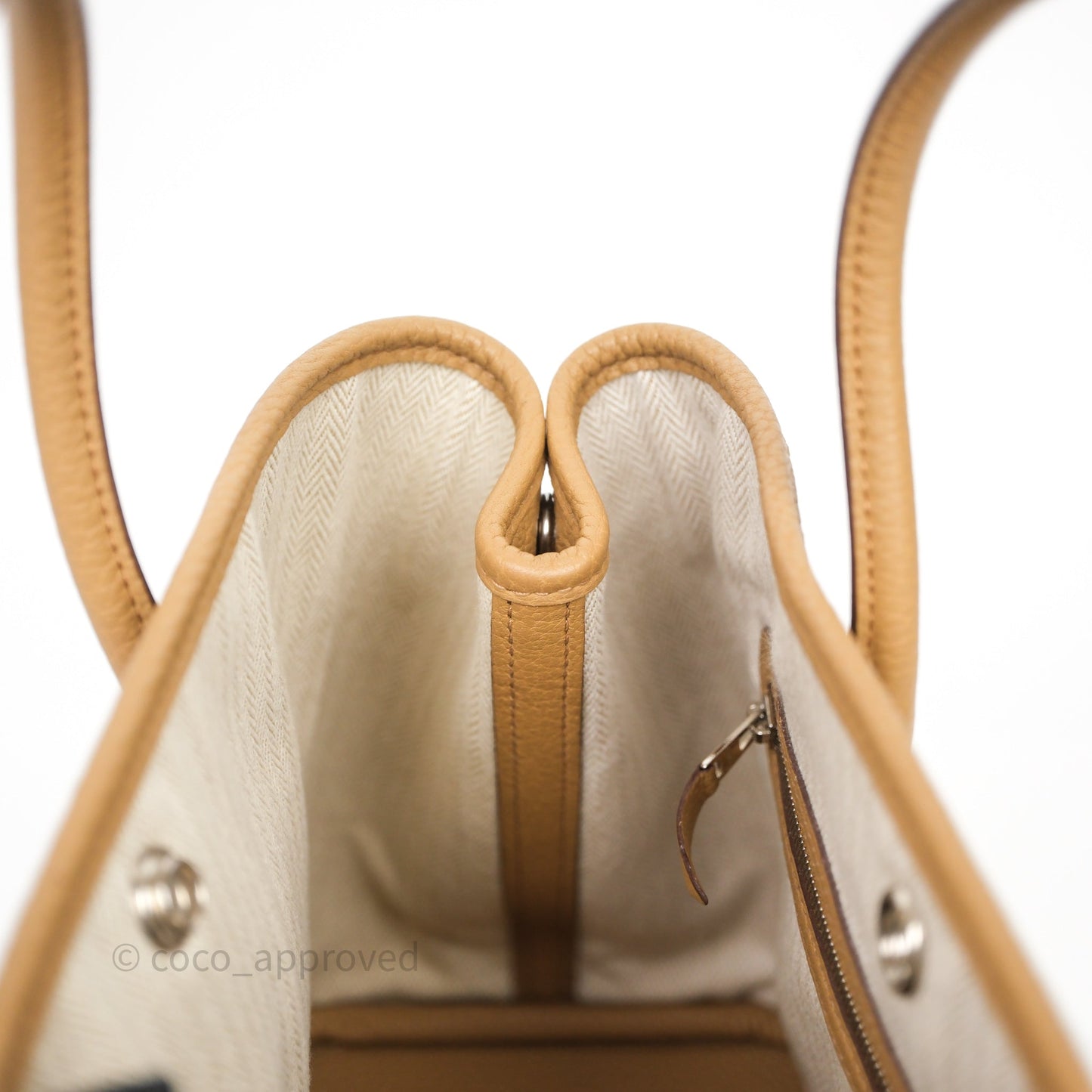 Hermès Garden Party 30 Biscuit 4B Veau Negonda Palladium Hardware