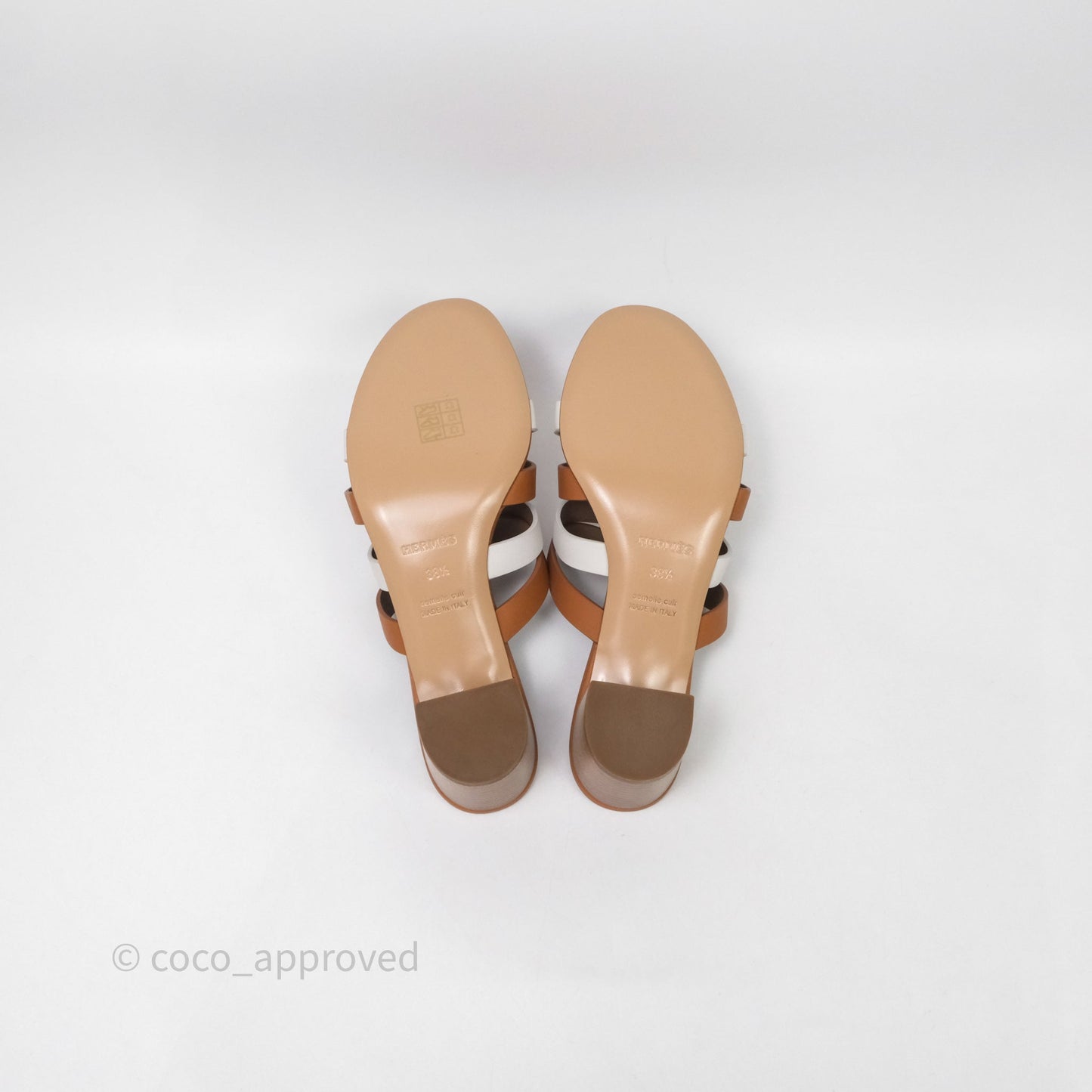 Hermes Amica Sandal Blanc/Naturel Size 38.5