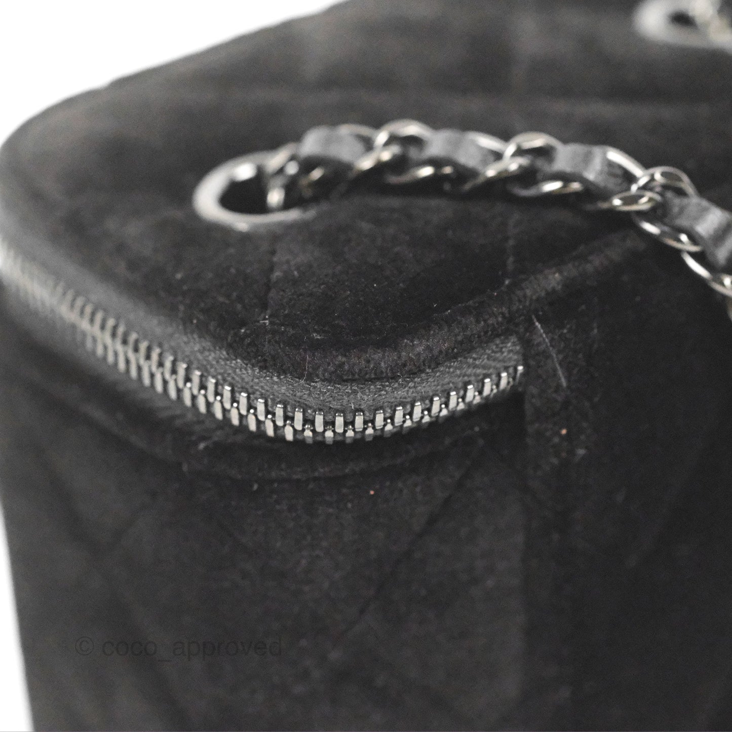 Chanel Mini Vanity with Classic Chain Black Velvet Black Hardware