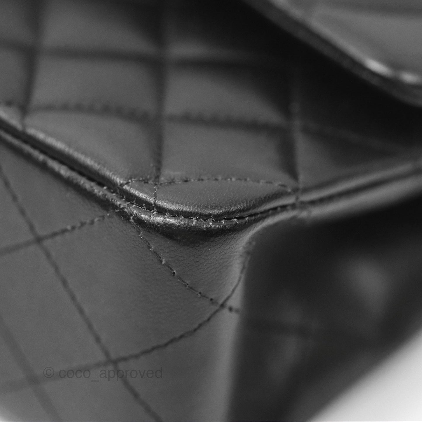 Chanel Classic M/L Medium Flap Quilted Black Lambskin Silver Hardware