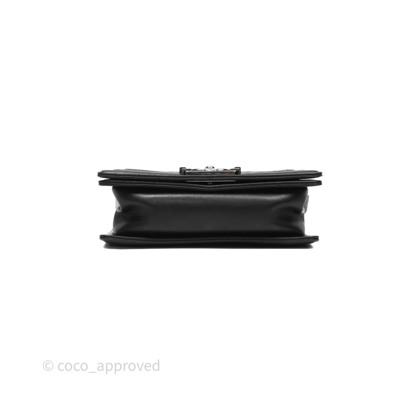 Chanel Small Boy Beaded Chevron Black Lambskin Silver Hardware