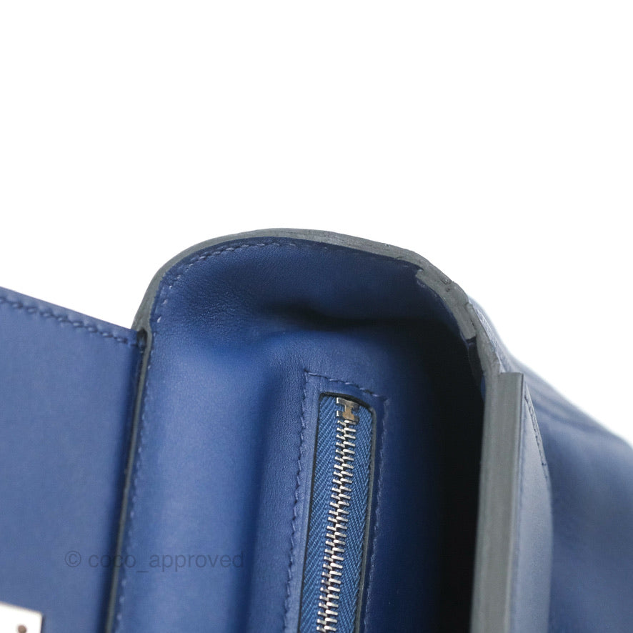 Hermès 24/24 21 Mini Bleu Saphir Evercolor/Swift Palladium Hardware