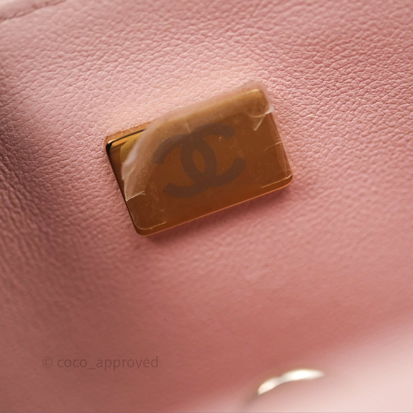 Chanel Top Handle Mini Rectangular Flap Pink Lambskin Gold Hardware