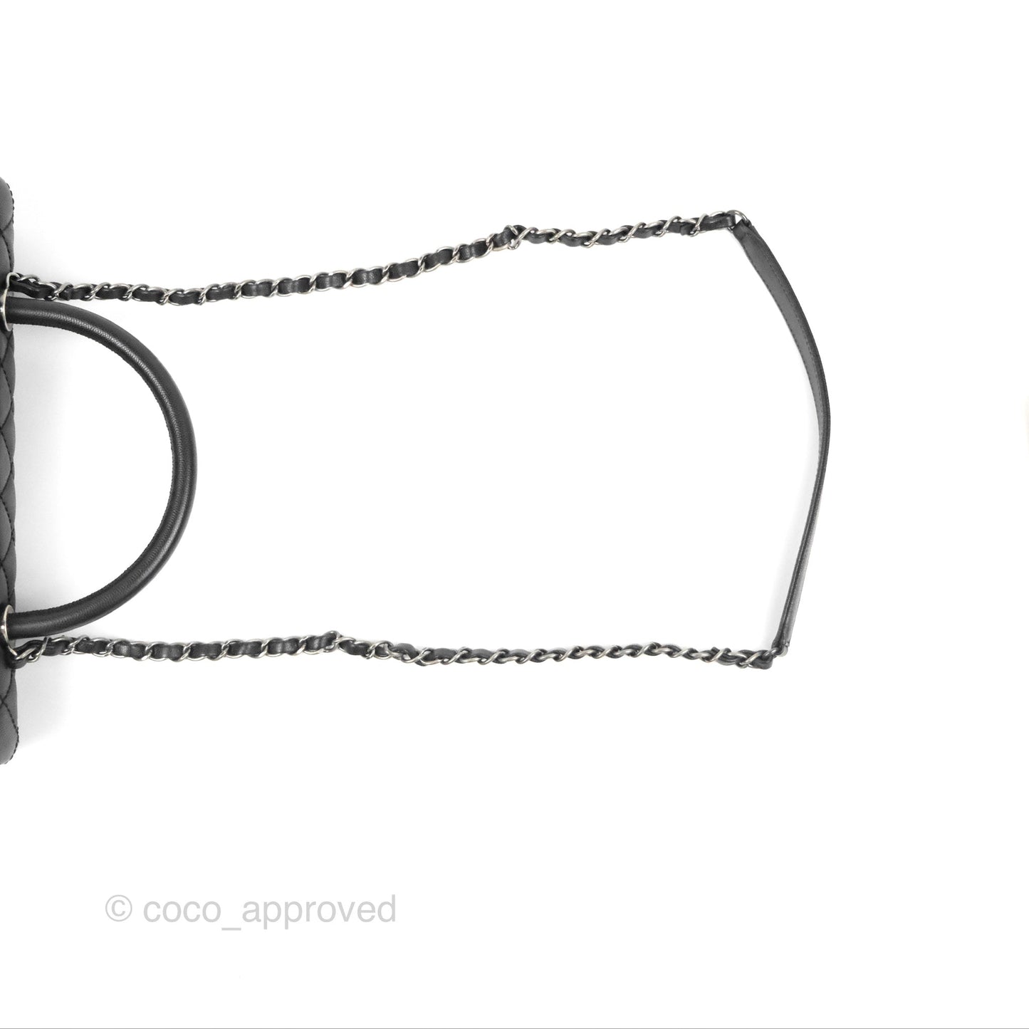 Chanel Large Coco Handle Quilted Black Caviar Ruthenium Hardware