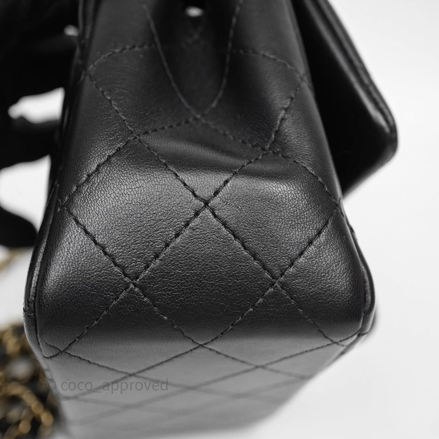 Chanel Mini Square Quilted Black Lambskin Gold Hardware