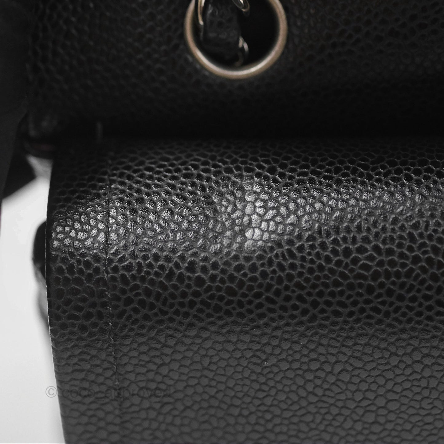 Chanel Classic M/L Medium Flap Quilted Black Caviar Silver Hardware