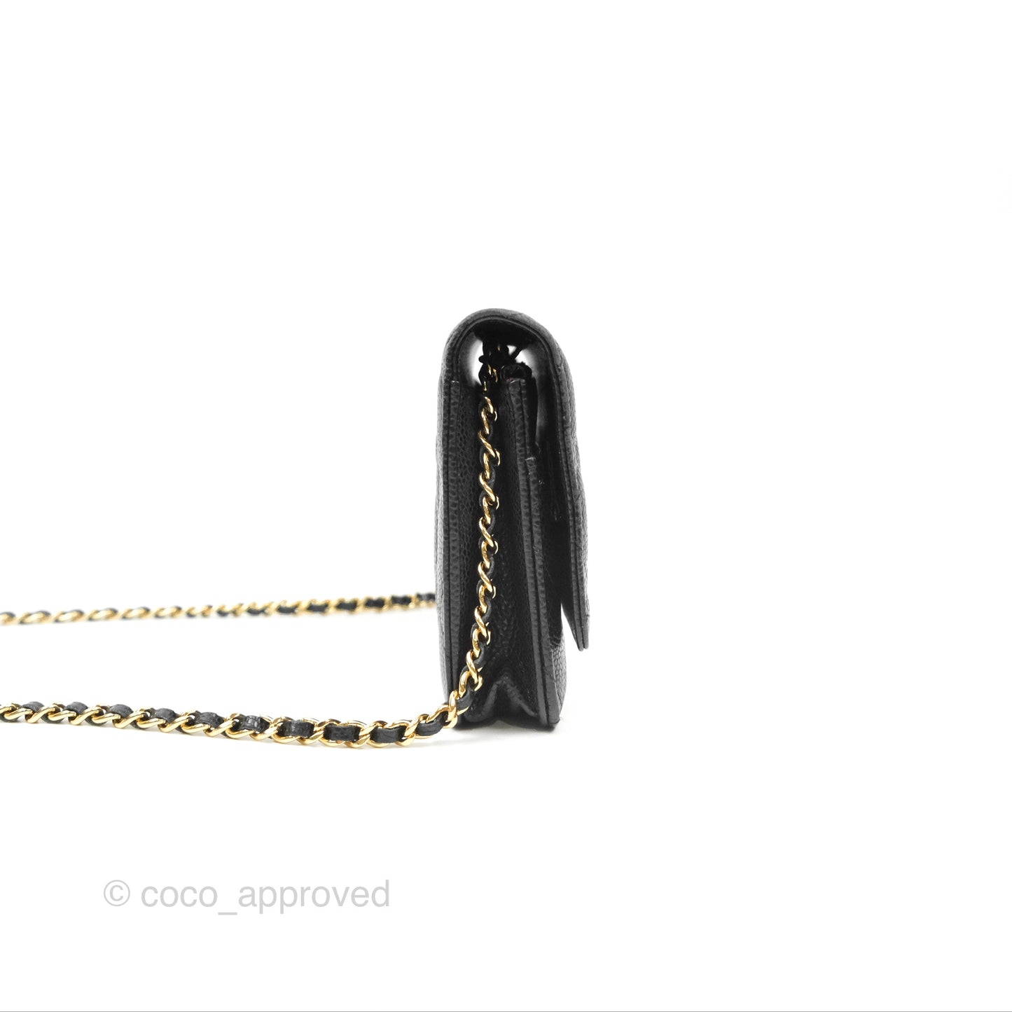 Chanel Quilted Classic Wallet On Chain WOC Black Caviar Gold Hardware