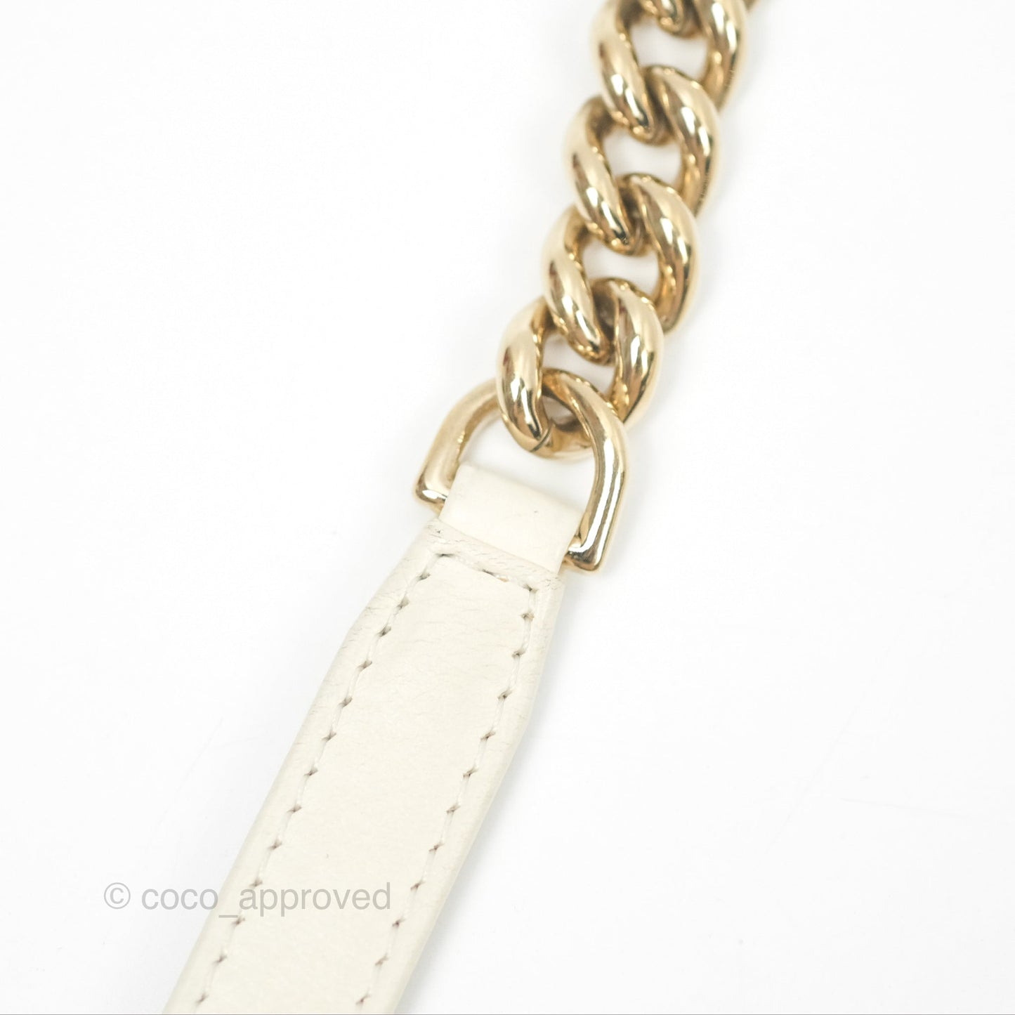 Chanel Quilted Label Click Flap Bag White Grained Calfskin Gold Hardware