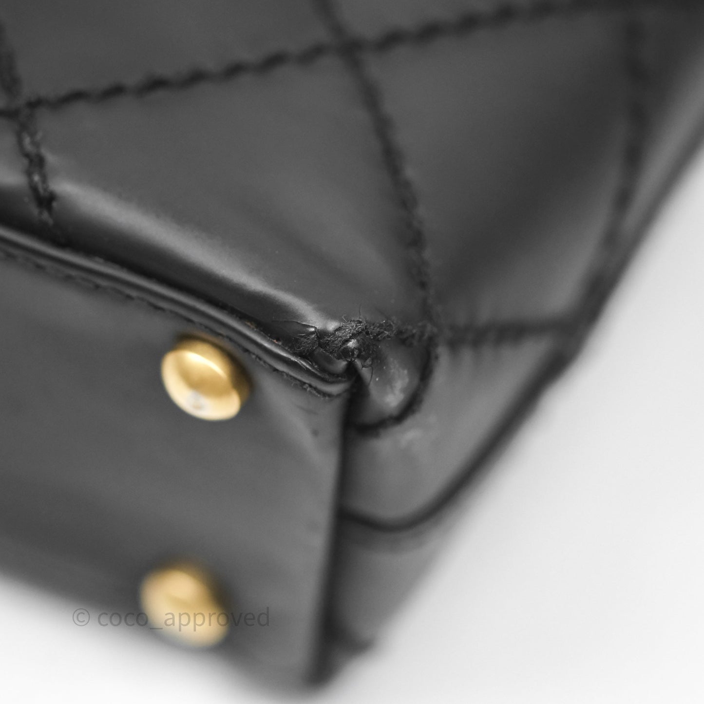 Chanel Vintage Quilted CC Tote Bag Matte Black Calfskin Gold Hardware