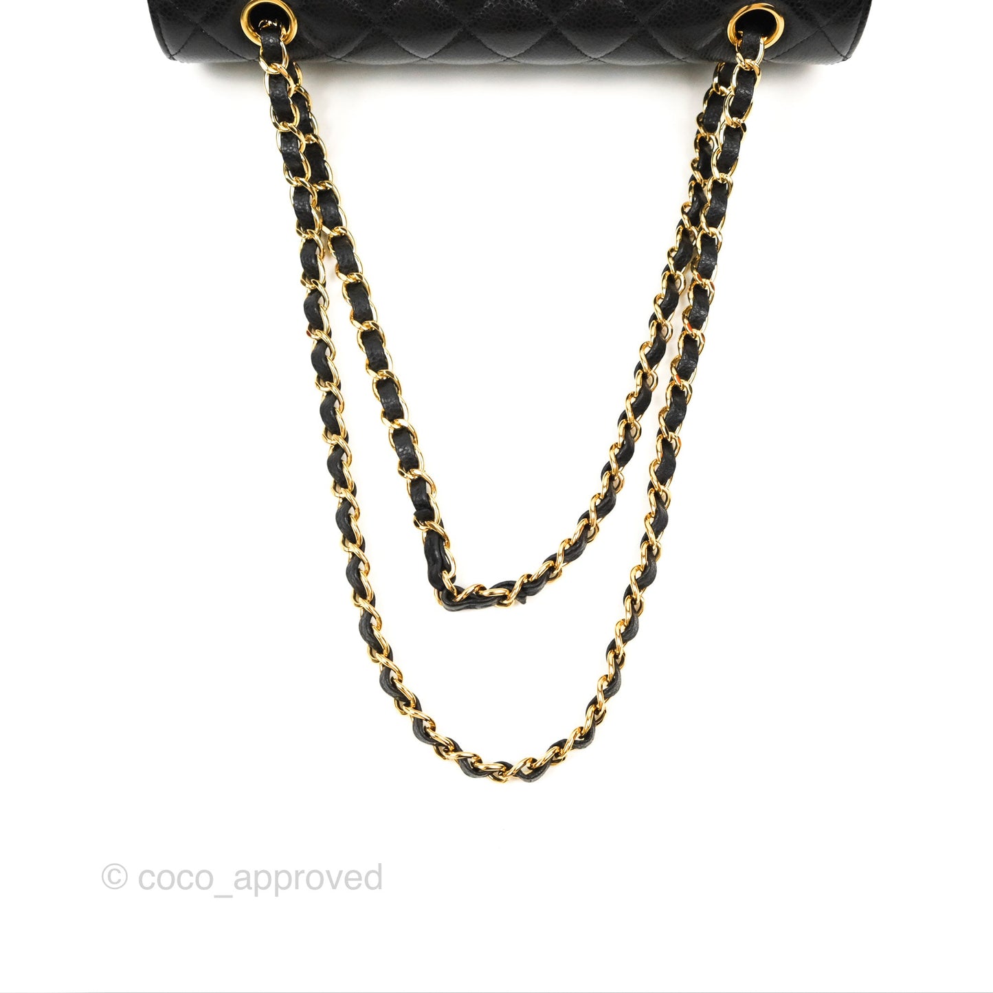 Chanel Classic M/L Medium Double Flap Black Caviar Gold Hardware