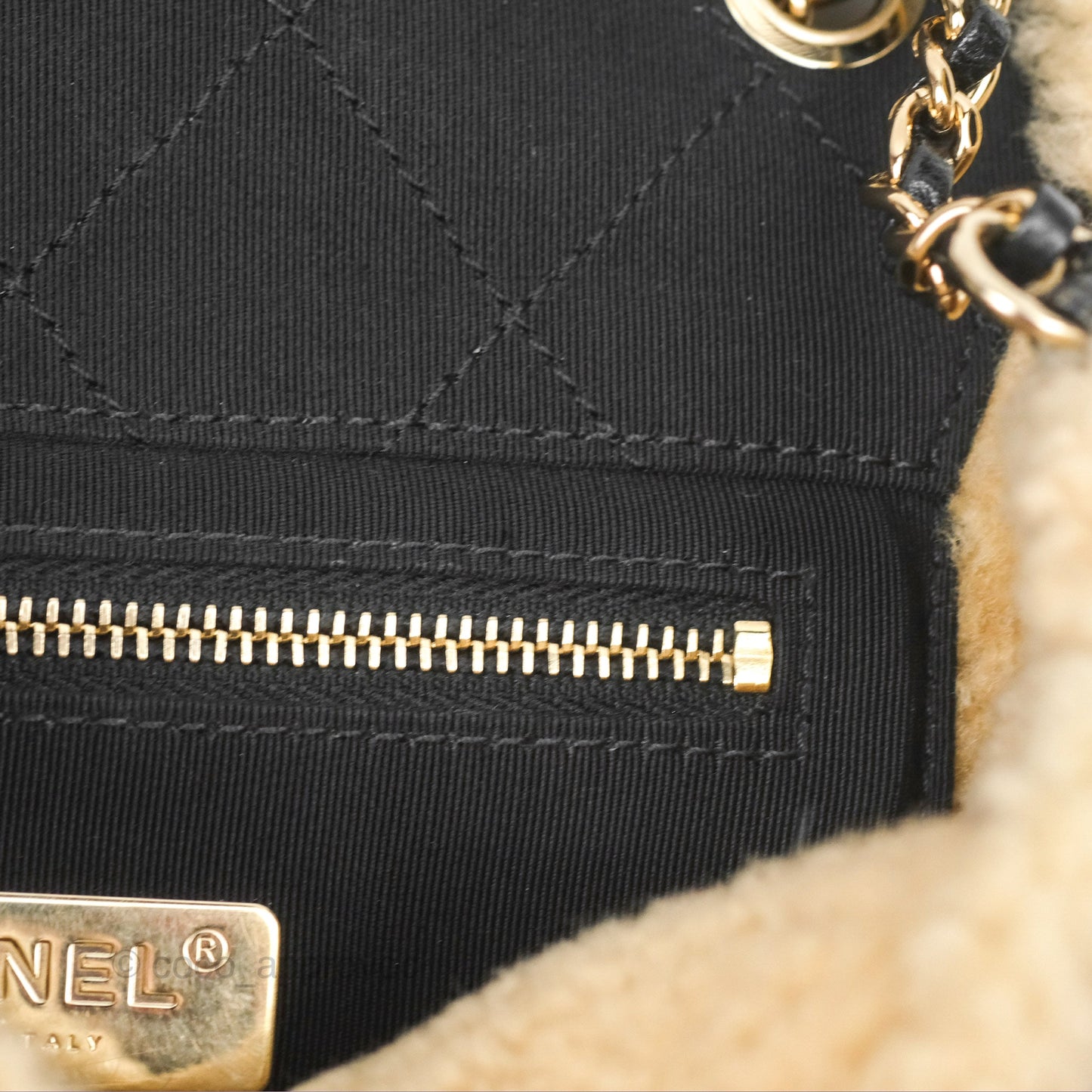 Chanel Mania CC Shearling Flap Bag Black Crumpled Glazed Sheepskin