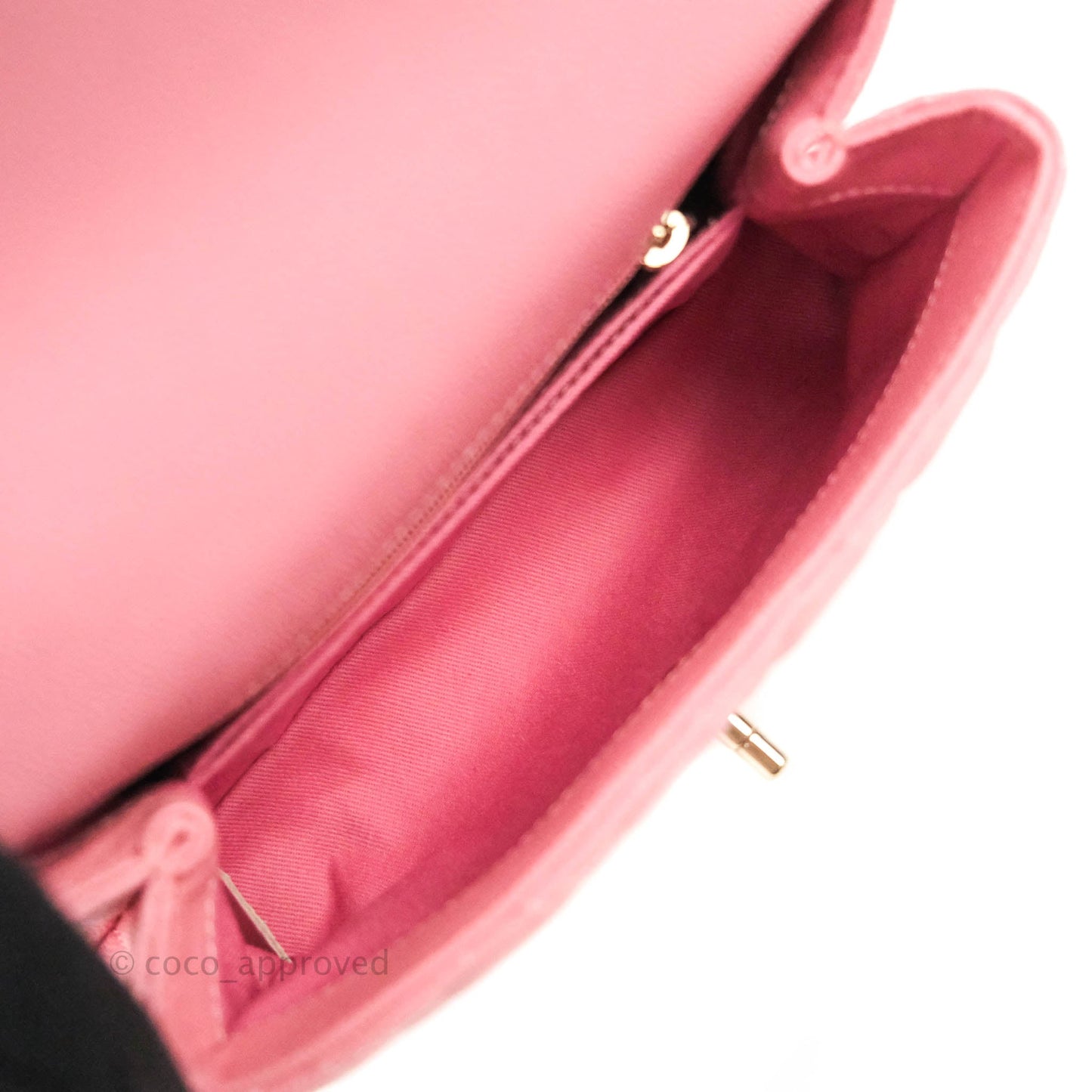 Chanel Mini (Small) Coco Handle Quilted Pink Caviar Gold Hardware 20A