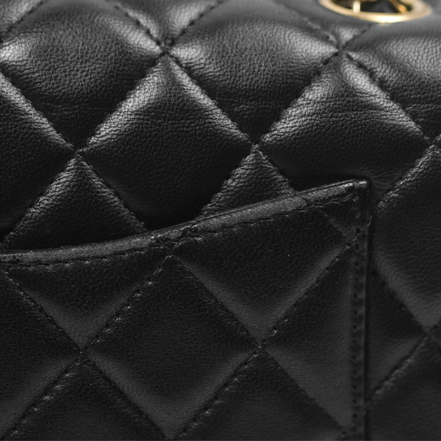 Chanel Quilted Mini Rectangular Flap Black Lambskin Gold Hardware