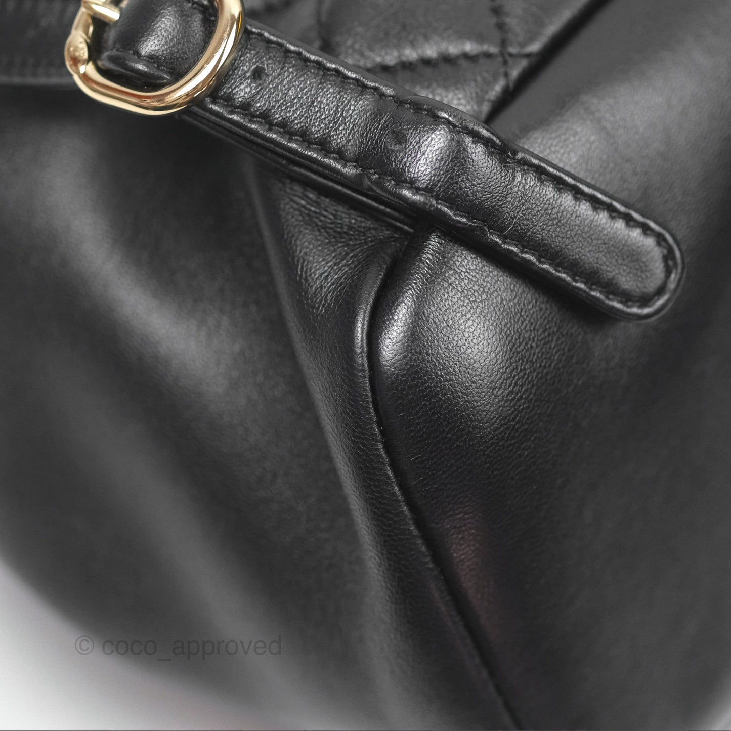 Chanel Quilted Small Duma Drawstring Backpack Black Lambskin
