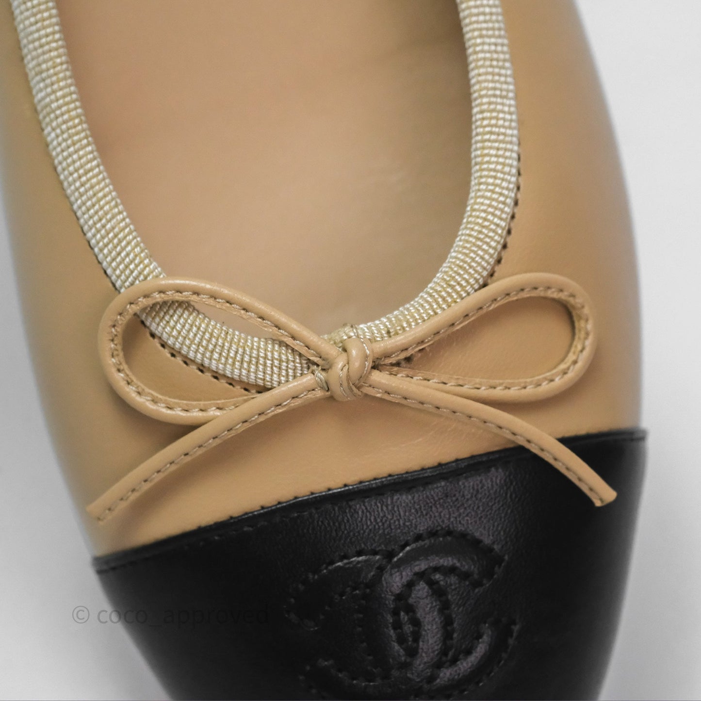 Chanel Ballerina Flats Black/Beige Size 38
