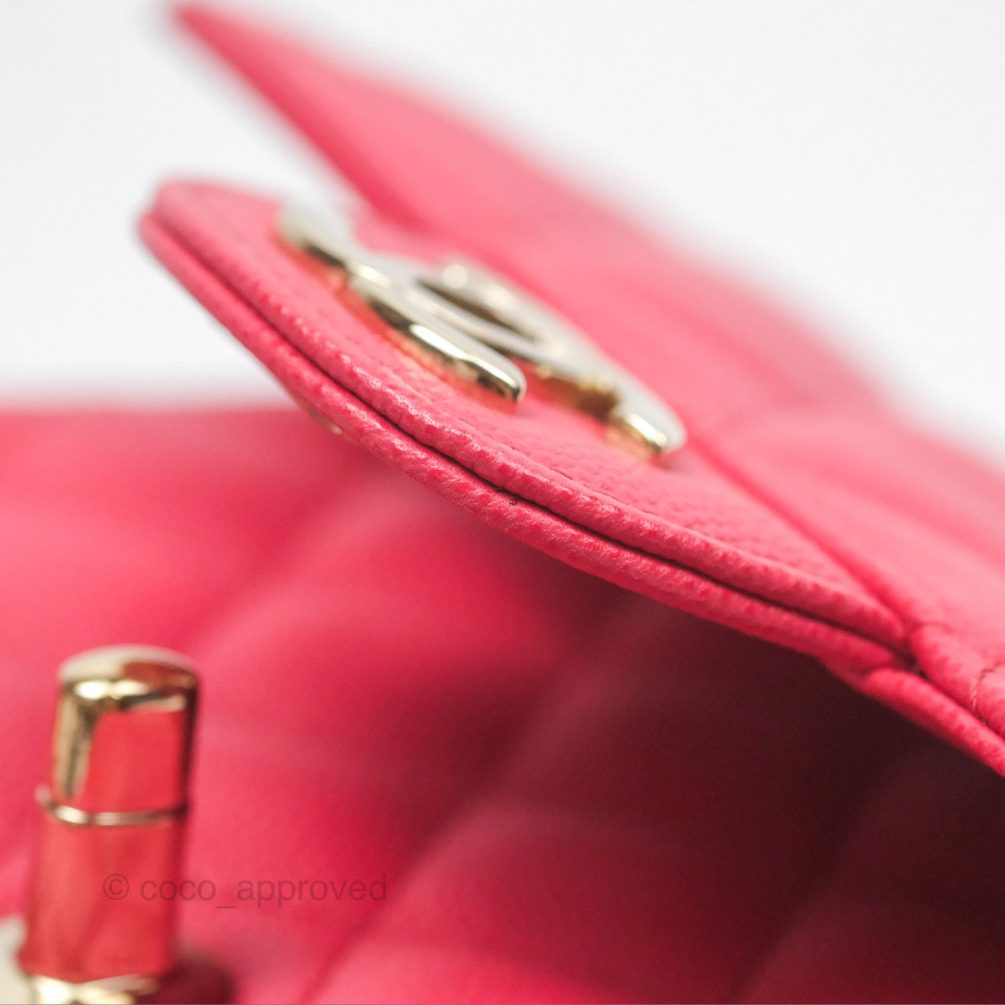 Chanel Mini Square Pink Caviar Gold Hardware 17C