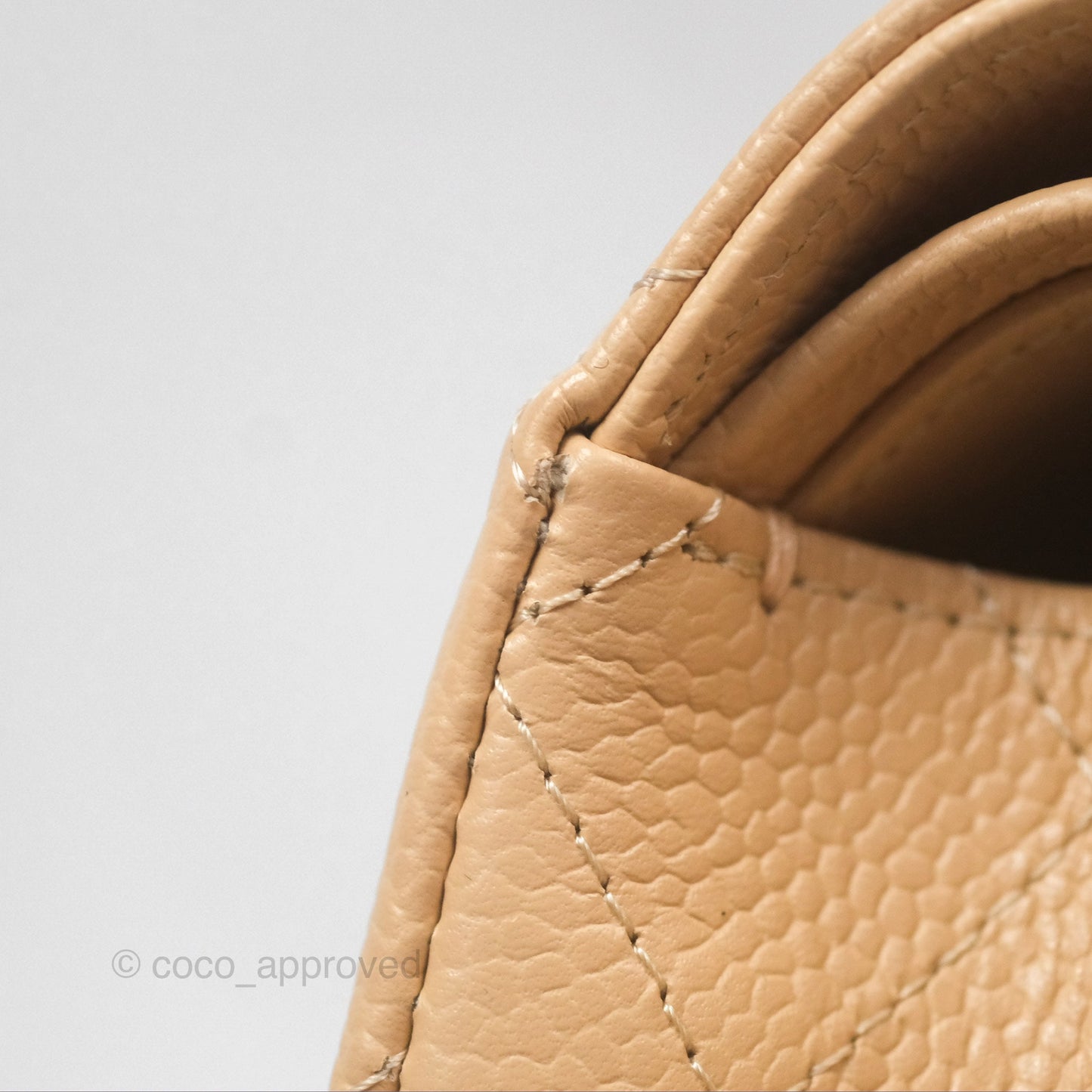 Chanel Classic Small S/M Quilted Flap Beige Caviar Gold Hardware