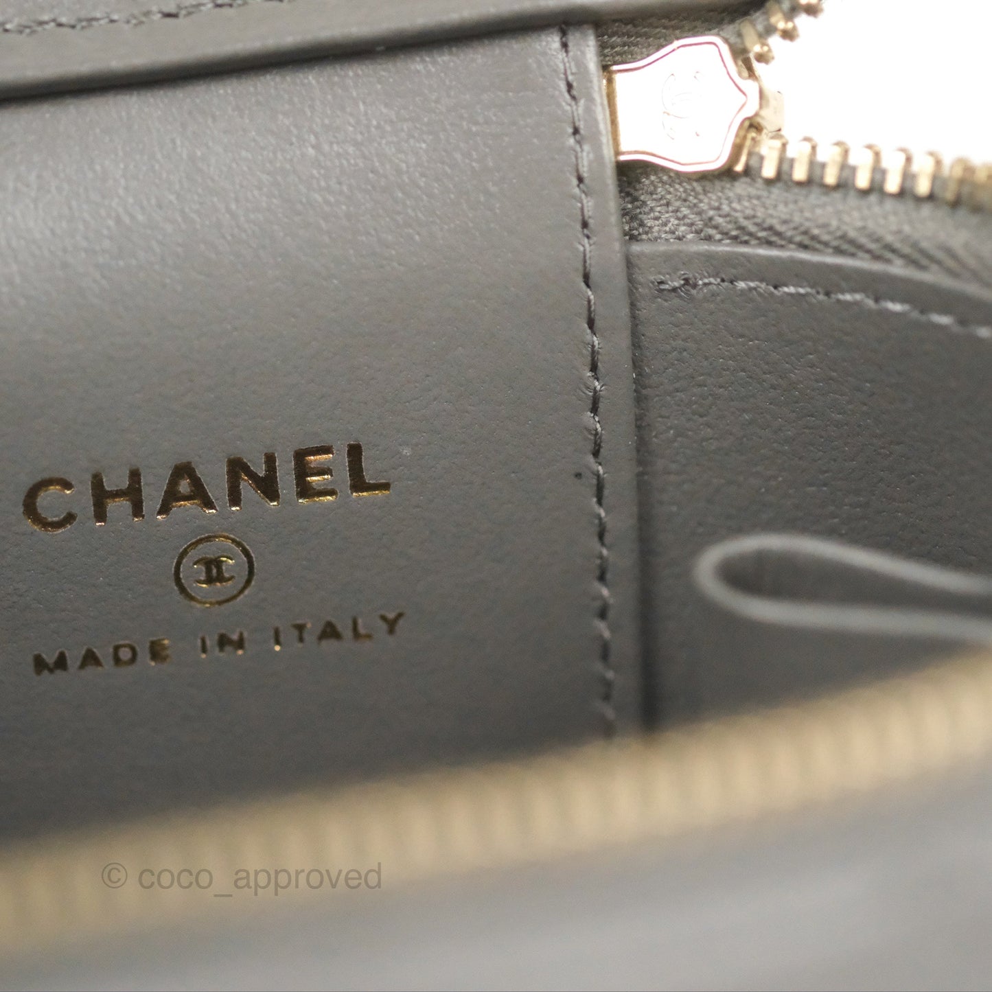 Chanel Mini Top Handle Vanity With Chain Dark Grey Lambskin Gold Hardware