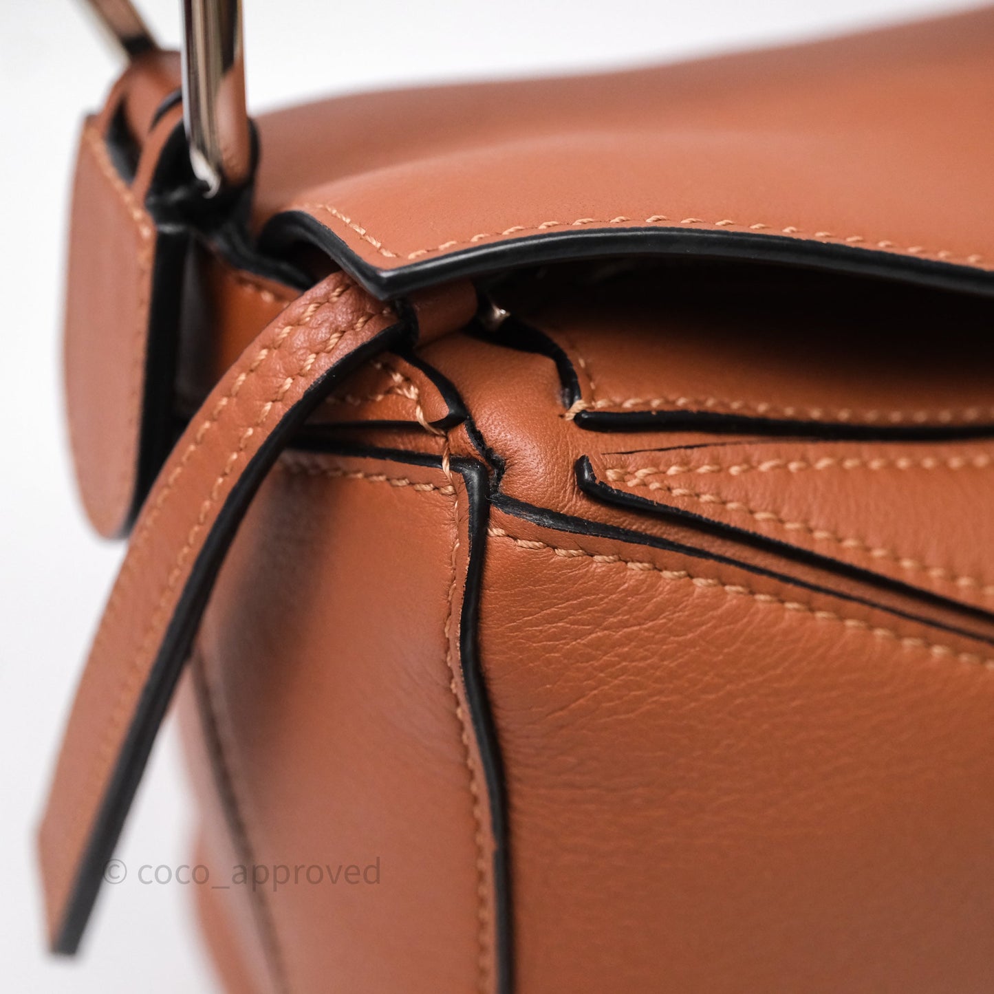 Loewe Small Puzzle Bag Tan Calfskin Gold Hardware