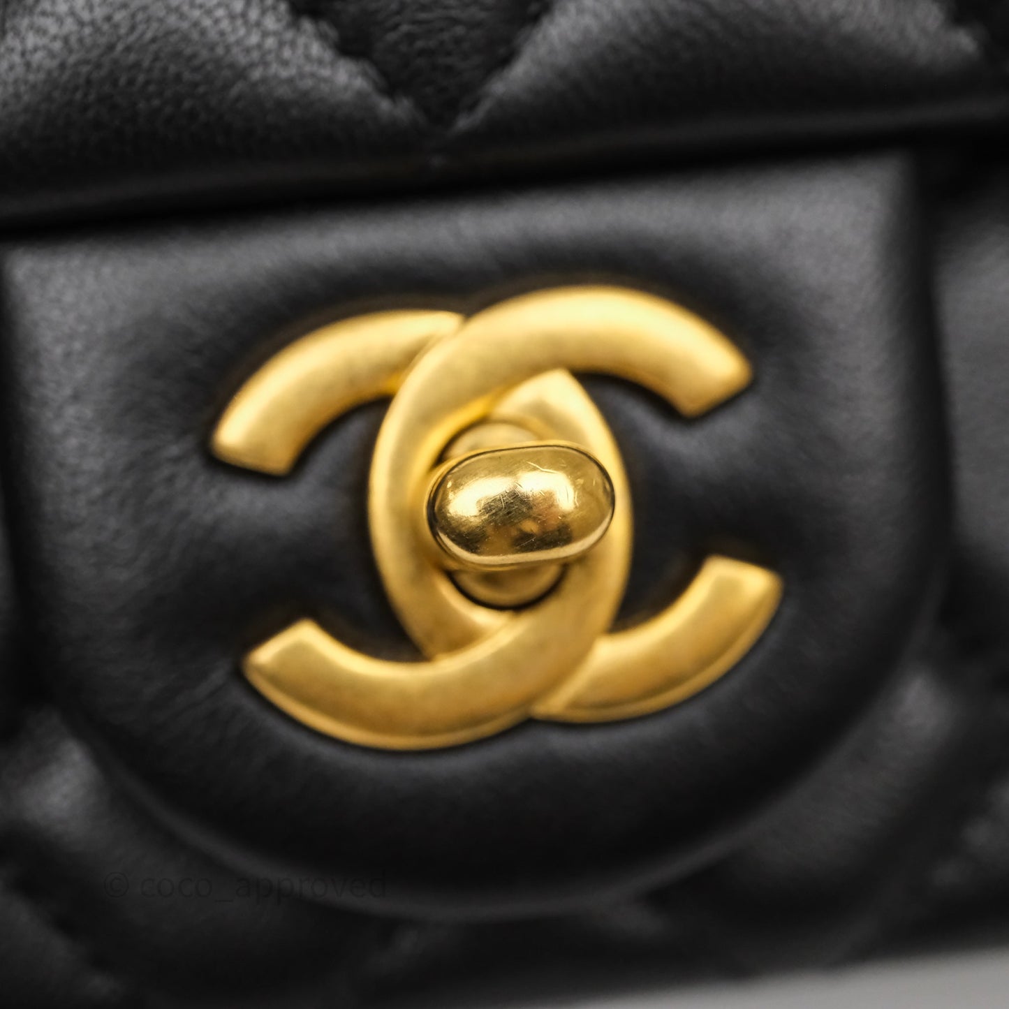 Chanel Mini Rectangular Flap with Camellia Adjustable Chain Black Lambskin Aged Gold Hardware